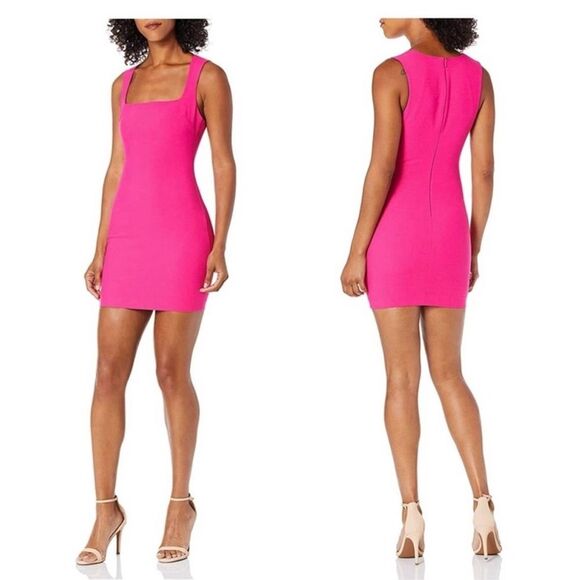 NEW Likely Josephine Square Neck Mini Dress in Fuschia Pink sz 6 - Picture 2 of 9